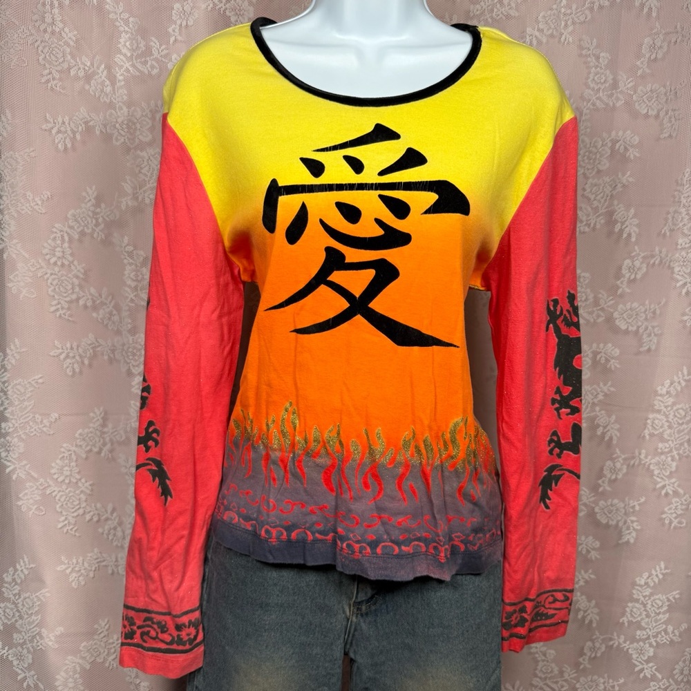 2000s Eyeshadow Chinese print top
